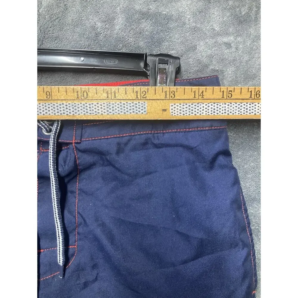 Polo Ralph Lauren Boys L(14-16) Blue Red Big Pony Swim Trunks Board Shorts Lined